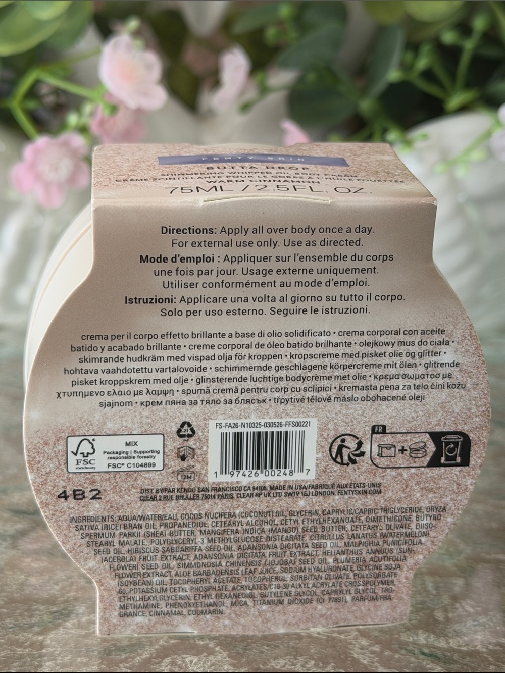 Fenty Mini Butta Drop Shimmering Whipped Body Cream — Warm Cinnamon Mini 75ml - Picture 3 of 3